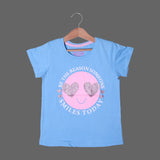 BLUE BE THE REASON HEARTS PRINTED T-SHIRT TOP FOR GIRLS