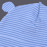 WHITE WITH BLUE STRIPES WITH EARS CAP FOR BOTH