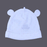 WHITE WITH PINK DOTS PRINTED WITH EARS CAP FOR BOTH
