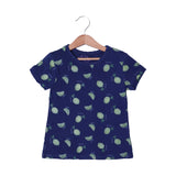 NAVY BLUE PULP LIFE PRINTED T-SHIRT TOP FOR GIRLS