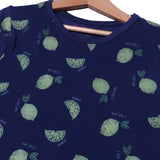 NAVY BLUE PULP LIFE PRINTED T-SHIRT TOP FOR GIRLS