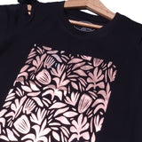 BLACK ENERGY GIVER PLANTS PRINTED T-SHIRT TOP FOR GIRLS