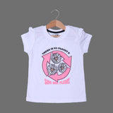 WHITE THERE IS NO PLANET B FLOWERS PRINTED T-SHIRT TOP FOR GIRLS