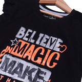 BLACK BELIEVE MAGIC PRINTED T-SHIRT TOP FOR GIRLS