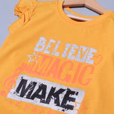 MUSTARD BELIEVE MAGIC PRINTED T-SHIRT TOP FOR GIRLS