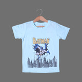 SKY BLUE BATMAN PRINTED HALF SLEEVES T-SHIRT FOR BOYS