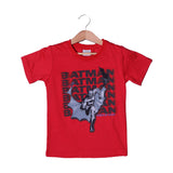 RED BATMAN PRINTED HALF SLEEVES T-SHIRT FOR BOYS