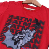 RED BATMAN PRINTED HALF SLEEVES T-SHIRT FOR BOYS