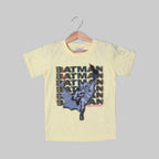 YELLOW BATMAN PRINTED HALF SLEEVES T-SHIRT FOR BOYS