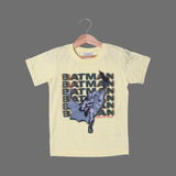 YELLOW BATMAN PRINTED HALF SLEEVES T-SHIRT FOR BOYS