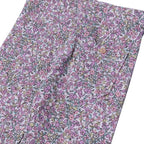 PINK FLOWERS PRINTED RIBBED FABRIC BACK POCKET PAJAMA