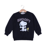 BLACK SNOOPY PRINTED TERRY FABRIC SWEATSHIRT