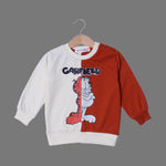 Load image into Gallery viewer, LIME &amp; BROWN GARFIELD PRINTED TERRY FABRIC SWEATSHIRT
