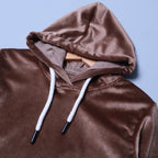 BROWN LINING VALOUR CORDUROY FABRIC HOODIE SUIT FOR WINTERS