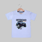 BLUE OFFROAD PRINTED HALF SLEEVES T-SHIRT FOR BOYS