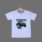 BLUE OFFROAD PRINTED HALF SLEEVES T-SHIRT FOR BOYS