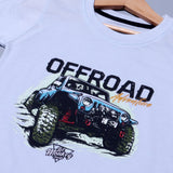 BLUE OFFROAD PRINTED HALF SLEEVES T-SHIRT FOR BOYS
