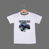 OFF WHITE OFFROAD PRINTED HALF SLEEVES T-SHIRT FOR BOYS