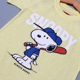 YELLOW SNOOPY PRINTED HALF SLEEVES T-SHIRT FOR BOYS