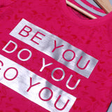 BLUSH PINK "BE YOU DO YOU" PRINTED T-SHIRT TOP FOR GIRLS