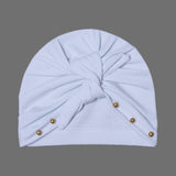 WHITE PLAIN WITH GOLDEN BEATS WITH BOW TURBAN CAPS FOR GIRLS