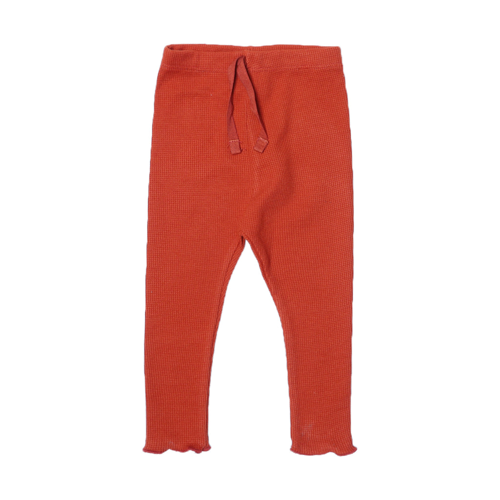 RUST WITH KNOT THERMAL FABRIC BOTTOM FRIL PLAIN PAJAMA TROUSER