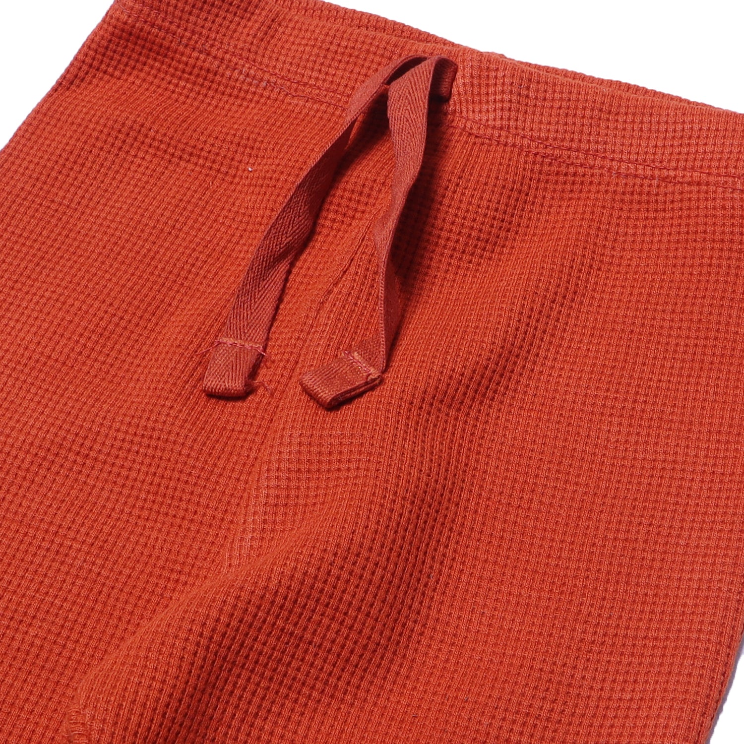 RUST WITH KNOT THERMAL FABRIC BOTTOM FRIL PLAIN PAJAMA TROUSER Secondary image