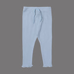 Load image into Gallery viewer, TURQOUISE BLUE WITH KNOT THERMAL FABRIC BOTTOM FRIL PLAIN PAJAMA TROUSER
