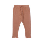 BROWN WITH KNOT THERMAL FABRIC BOTTOM FRIL PLAIN PAJAMA TROUSER