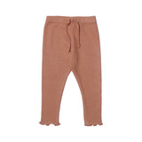 BROWN WITH KNOT THERMAL FABRIC BOTTOM FRIL PLAIN PAJAMA TROUSER