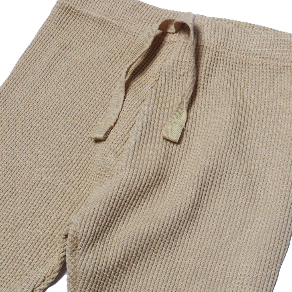 TAN BROWN WITH KNOT THERMAL FABRIC BOTTOM FRIL PLAIN PAJAMA TROUSER