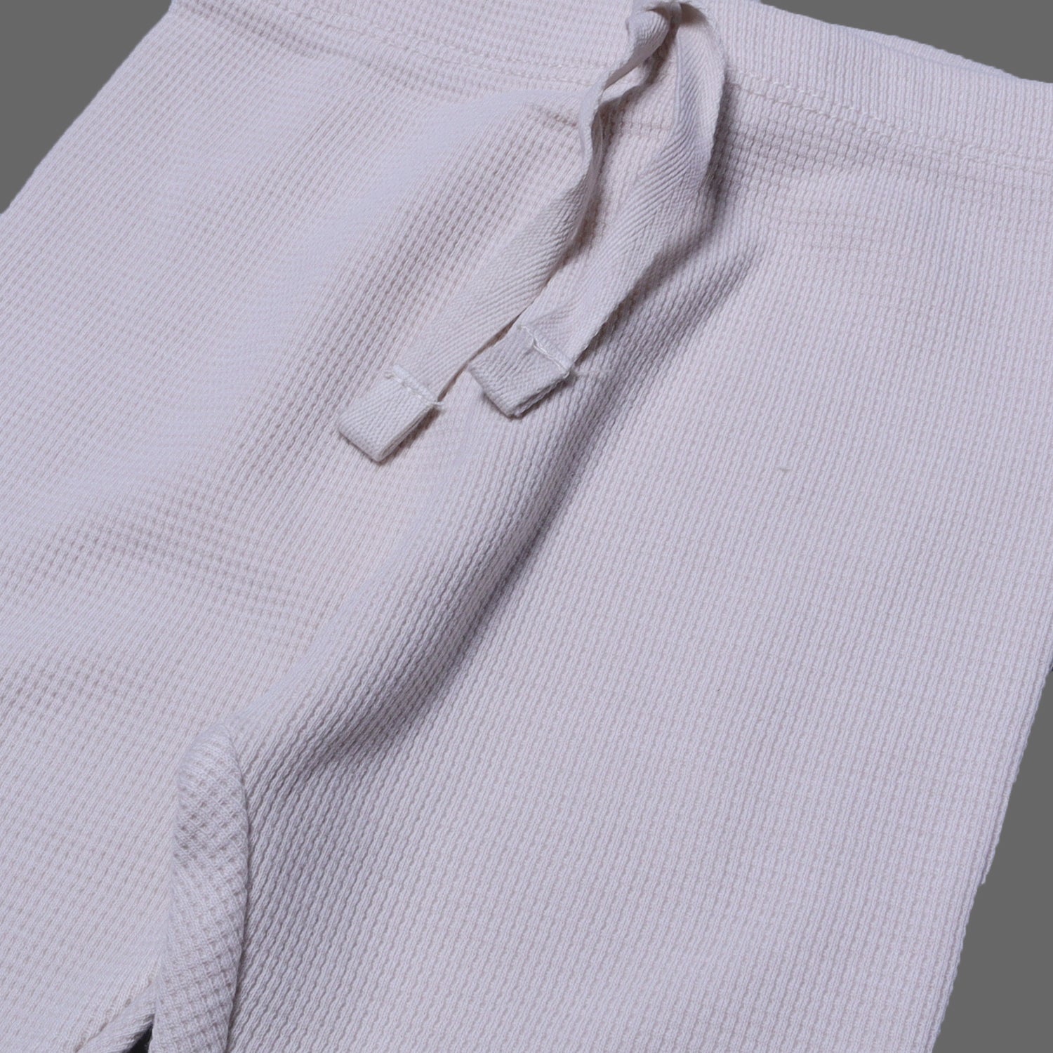 ASH GREY WITH KNOT THERMAL FABRIC BOTTOM FRIL PLAIN PAJAMA TROUSER Secondary image