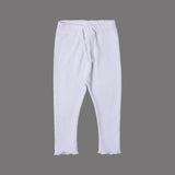 OFF WHITE WITH KNOT THERMAL FABRIC BOTTOM FRIL PLAIN PAJAMA TROUSER