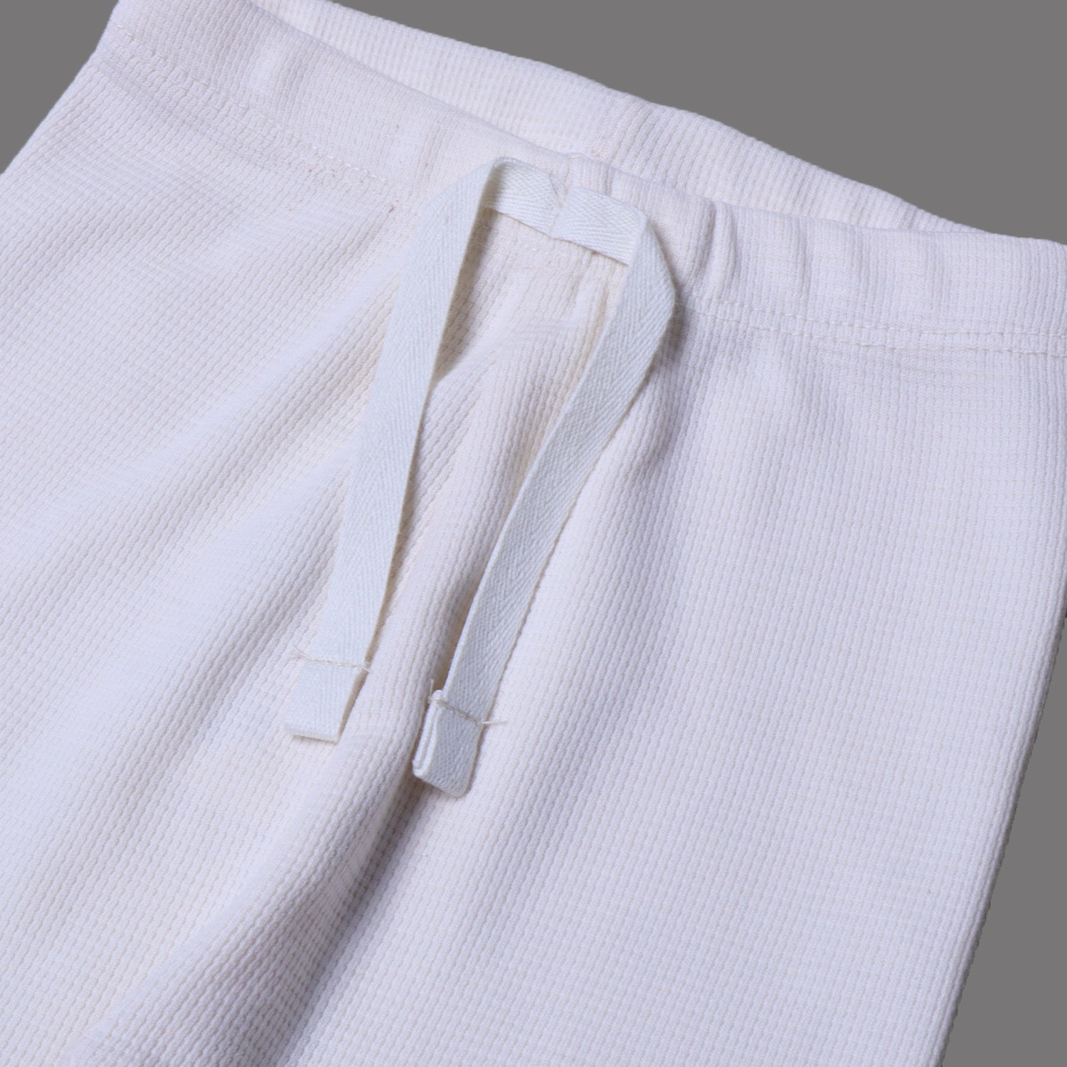 OFF WHITE WITH KNOT THERMAL FABRIC BOTTOM FRIL PLAIN PAJAMA TROUSER Secondary image