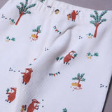WHITE THERMAL FABRIC TREE PRINTED PAJAMA TROUSER
