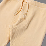 DARK YELLOW WITH KNOT THERMAL FABRIC BOTTOM FRIL PLAIN PAJAMA TROUSER