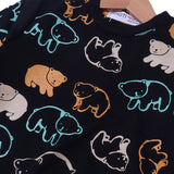 BLACK ALL OVER "BEAR" PRINTED TERRY FABRIC SWEATSHIRT