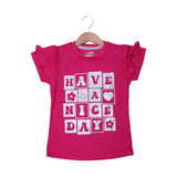 BLUSH PINK HAVE A NICE DAY PRINTED T-SHIRT TOP FOR GIRLS