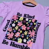 PURPLE BE KIND BE HUMBLE PRINTED T-SHIRT TOP FOR GIRLS