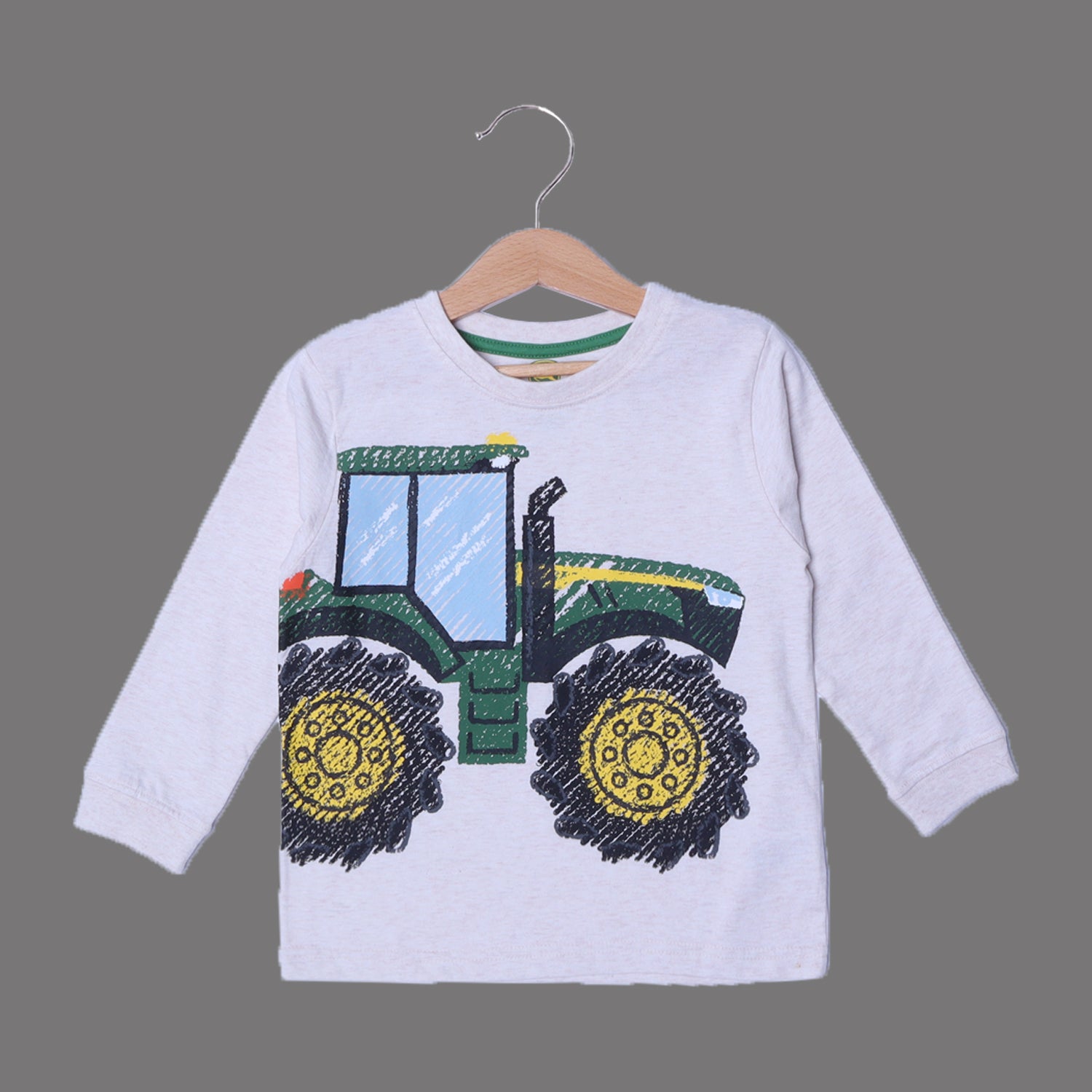 OFF WHITE BIG TRACTOR PRINTED FULL SLEEVES T-SHIRT