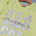 Load image into Gallery viewer, YELLOW IT&#39;S A GOOD DAY PRINTED T-SHIRT TOP FOR GIRLS

