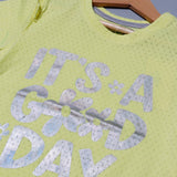 YELLOW IT'S A GOOD DAY PRINTED T-SHIRT TOP FOR GIRLS