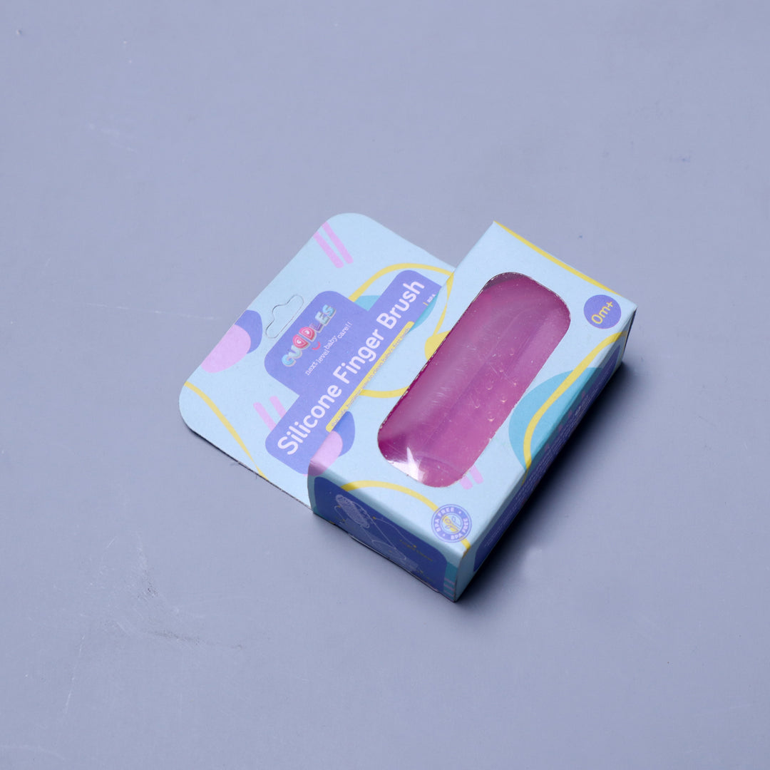 CUDDLES BABY PINK COLOR SLICONE FINGER BRUSH WITH PROTECTIVE COVER