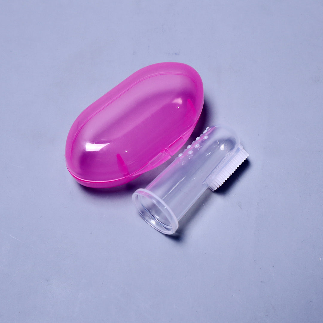 CUDDLES BABY PINK COLOR SLICONE FINGER BRUSH WITH PROTECTIVE COVER