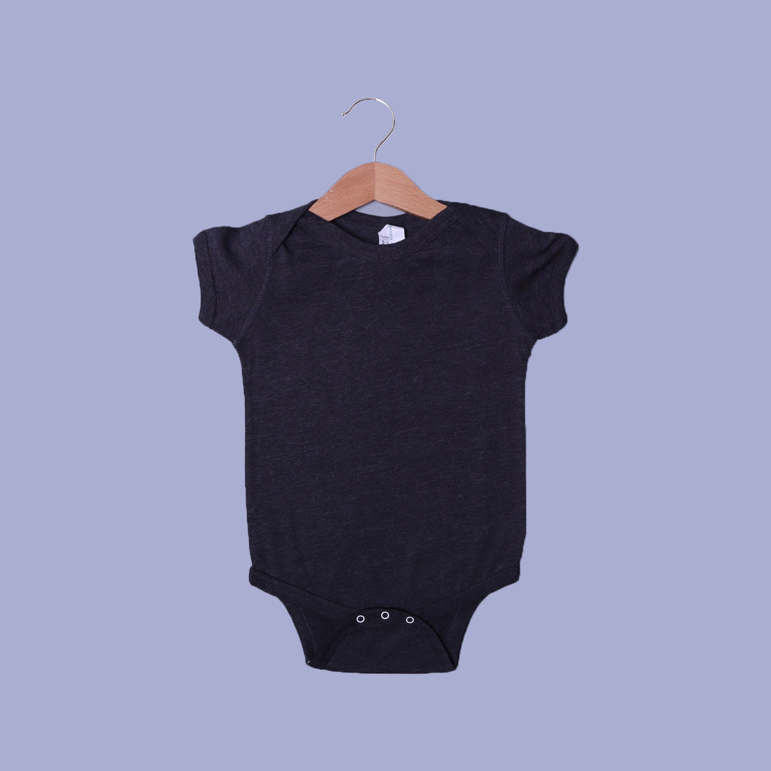 CHARCOAL GREY PLAIN HALF BODY HALF SLEEVES ROMPER