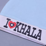 Load image into Gallery viewer, BLUE &amp; WHITE &quot;I LOVE KHALA&quot; PRINTED CAP UNISEX
