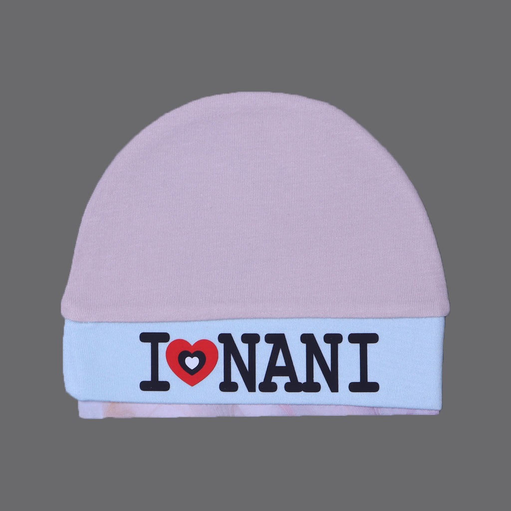 CREAM & BLUE "I LOVE NANI" PRINTED CAP UNISEX