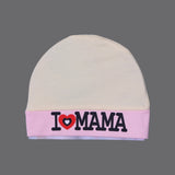 YELLOW & PINK "I LOVE MAMA" PRINTED CAP UNISEX