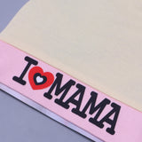 YELLOW & PINK "I LOVE MAMA" PRINTED CAP UNISEX