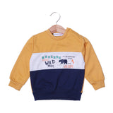 YELLOW & BLUE "YOUNG WILD FREE" PRINTED TERRY FABRIC SWEATSHIRT